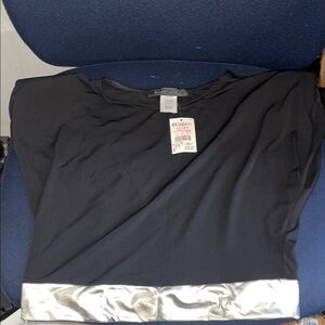 Black Top with Silver Metallic Hem